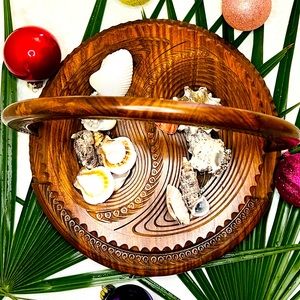 Yinyang hand carved from one piece of wood 12” diameter, unique gift for all